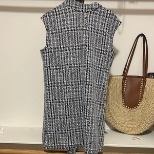 New York & Company Black and White Checkered Mini Dress